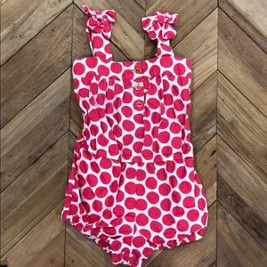 Red/Pink polka dot bubble romper